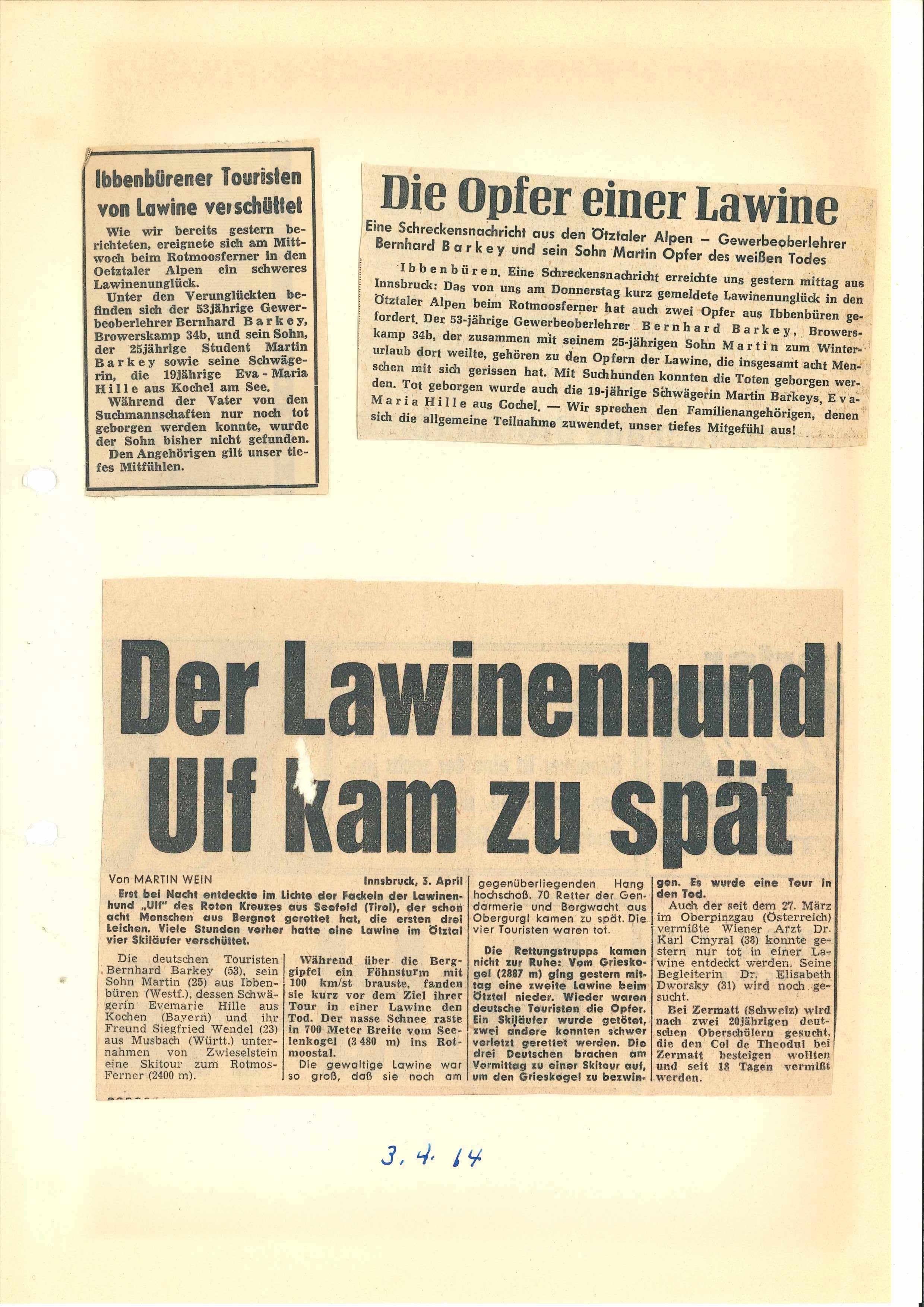 Zeitungsartikel zu dem Todesfall des Lehrers Zeitungsartikel zu dem Todesfall des Lehrers